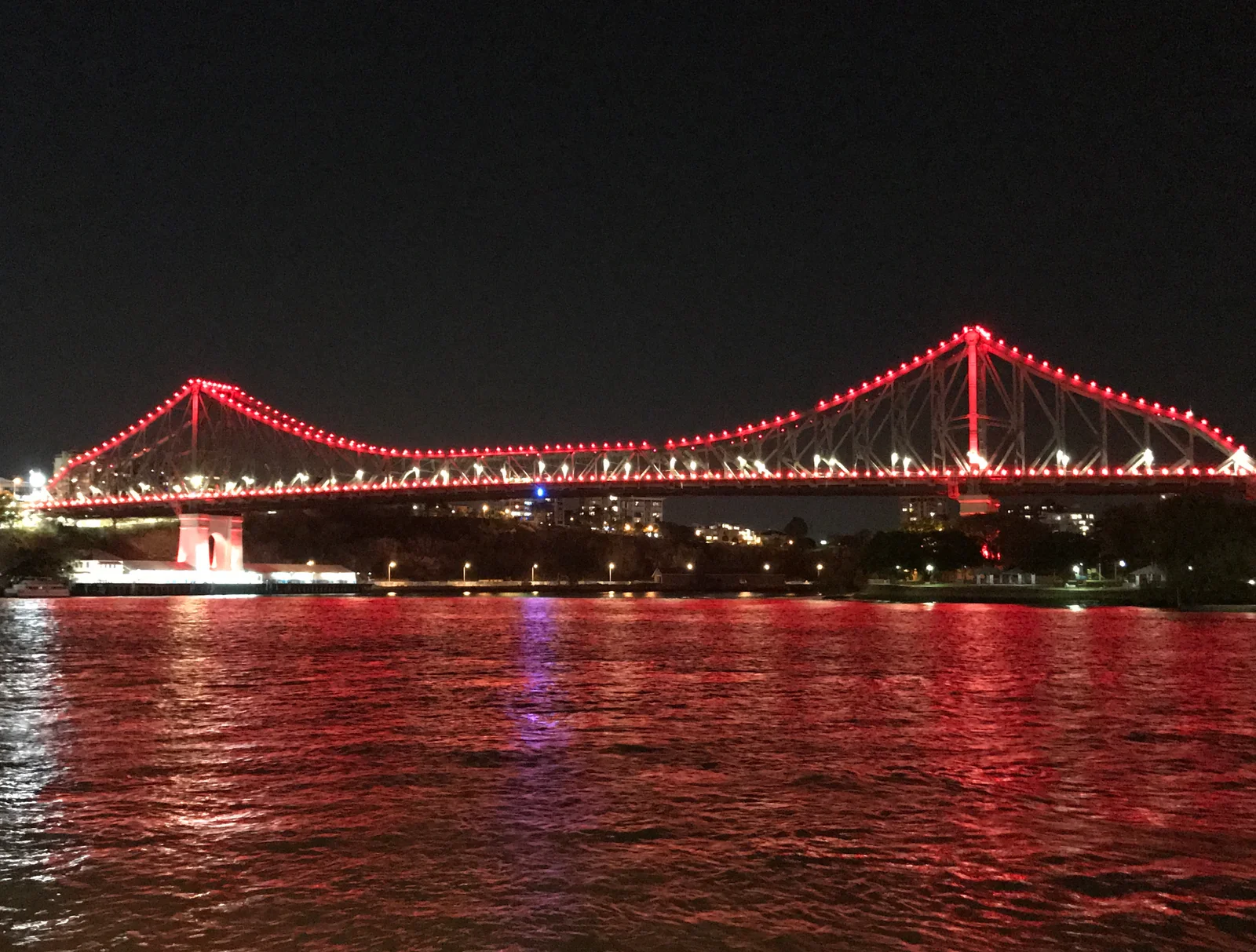 Story Bridge illuminated at night in Brisbane