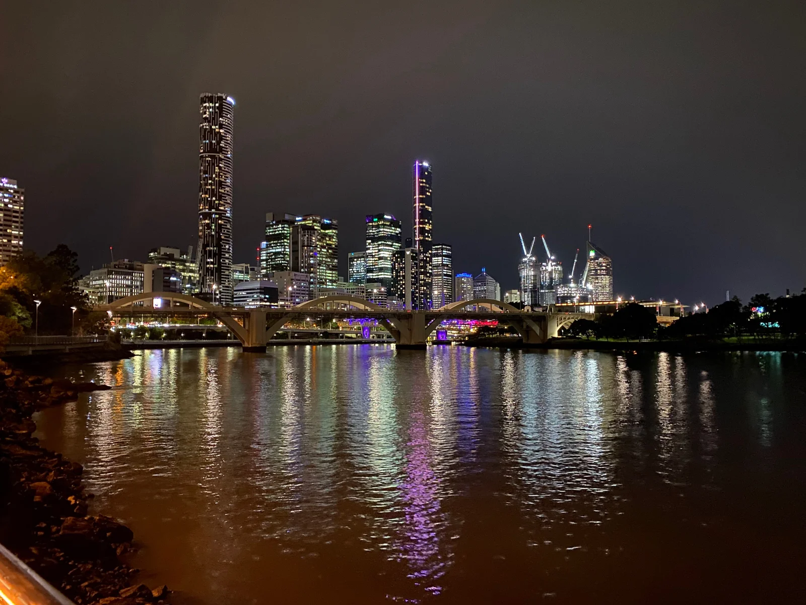 Brisbane skyline reflected in the Brisbane River