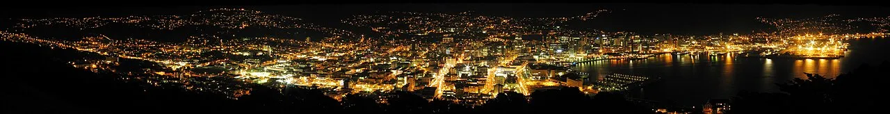 Panoramic view of Wellington city and harbour from Mount Victoria lookout