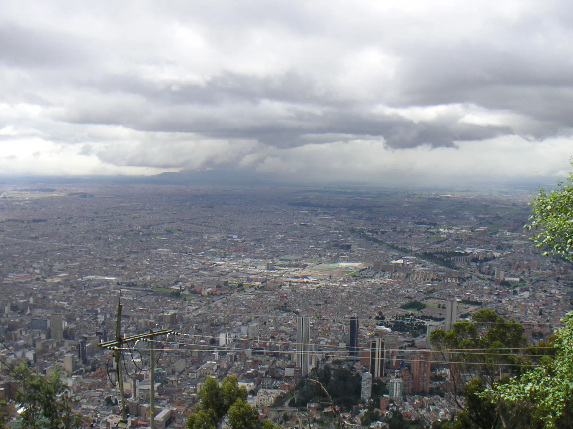 View of Bogota from Monserrate mountain