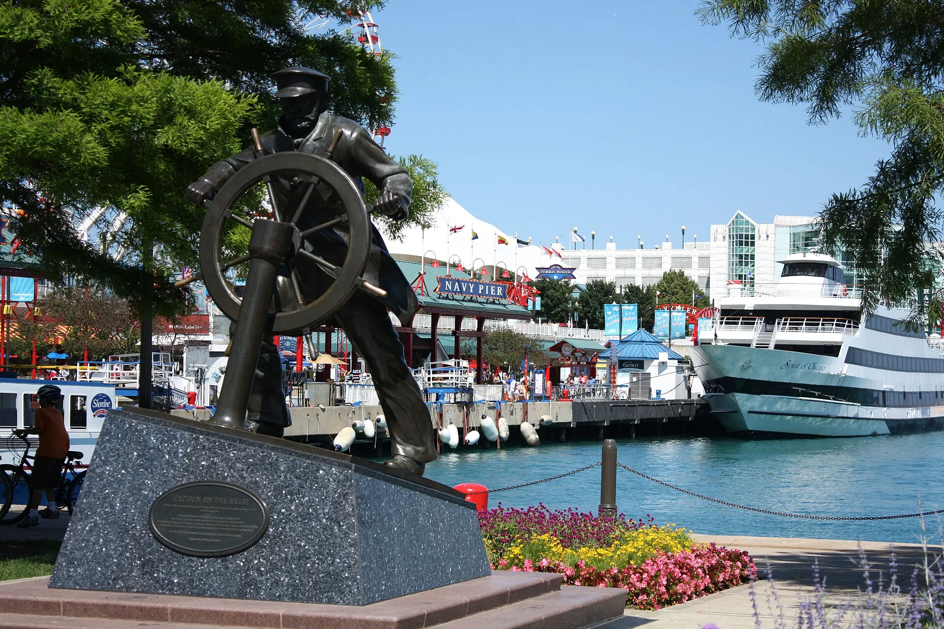Navy Pier in Chicago with Lake Michigan waterfront