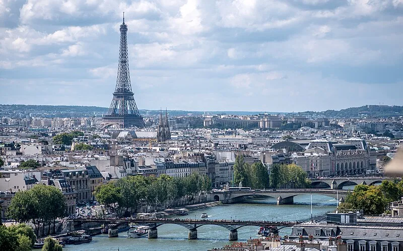 Eiffel Tower seen from the Tour Saint-Jacques in Paris