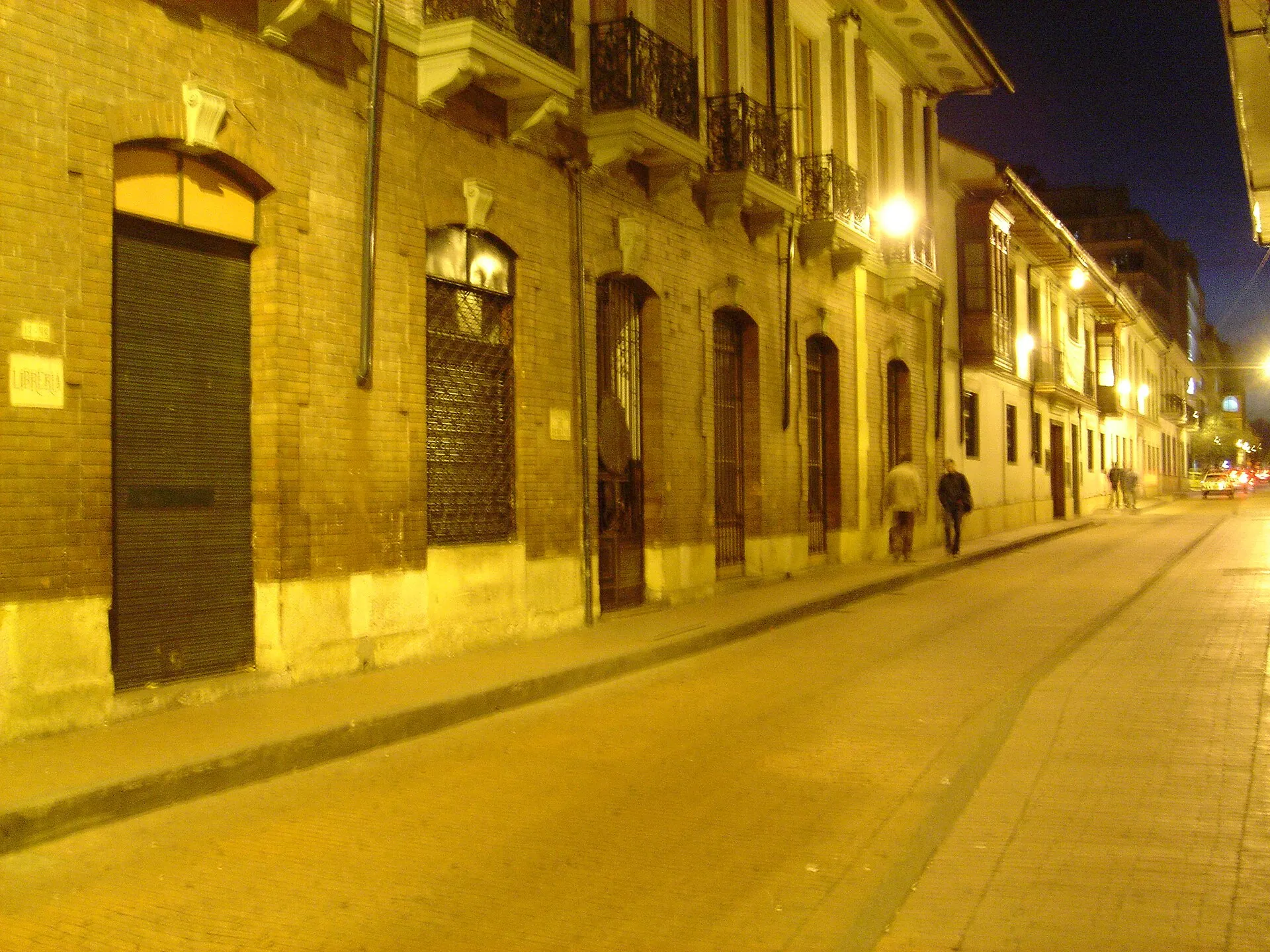 Colonial street in the La Candelaria historic district of Bogota