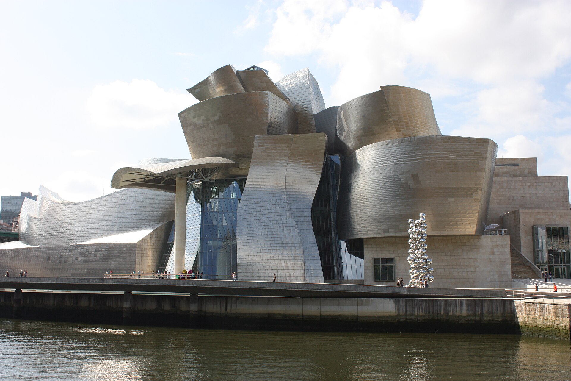 Guggenheim Museum Bilbao titanium facade designed by Frank Gehry