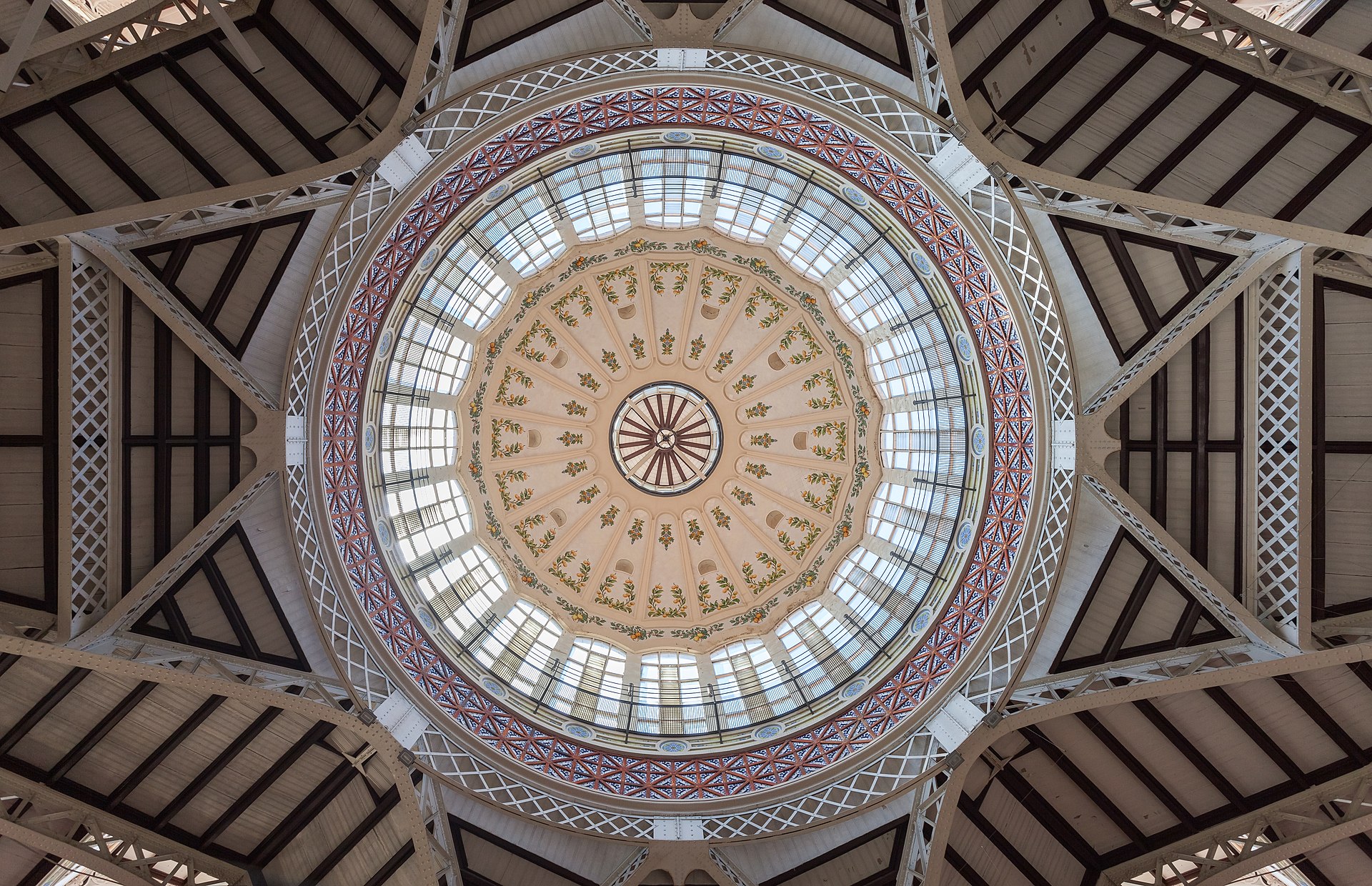 Interior ceiling of the Central Market of Valencia