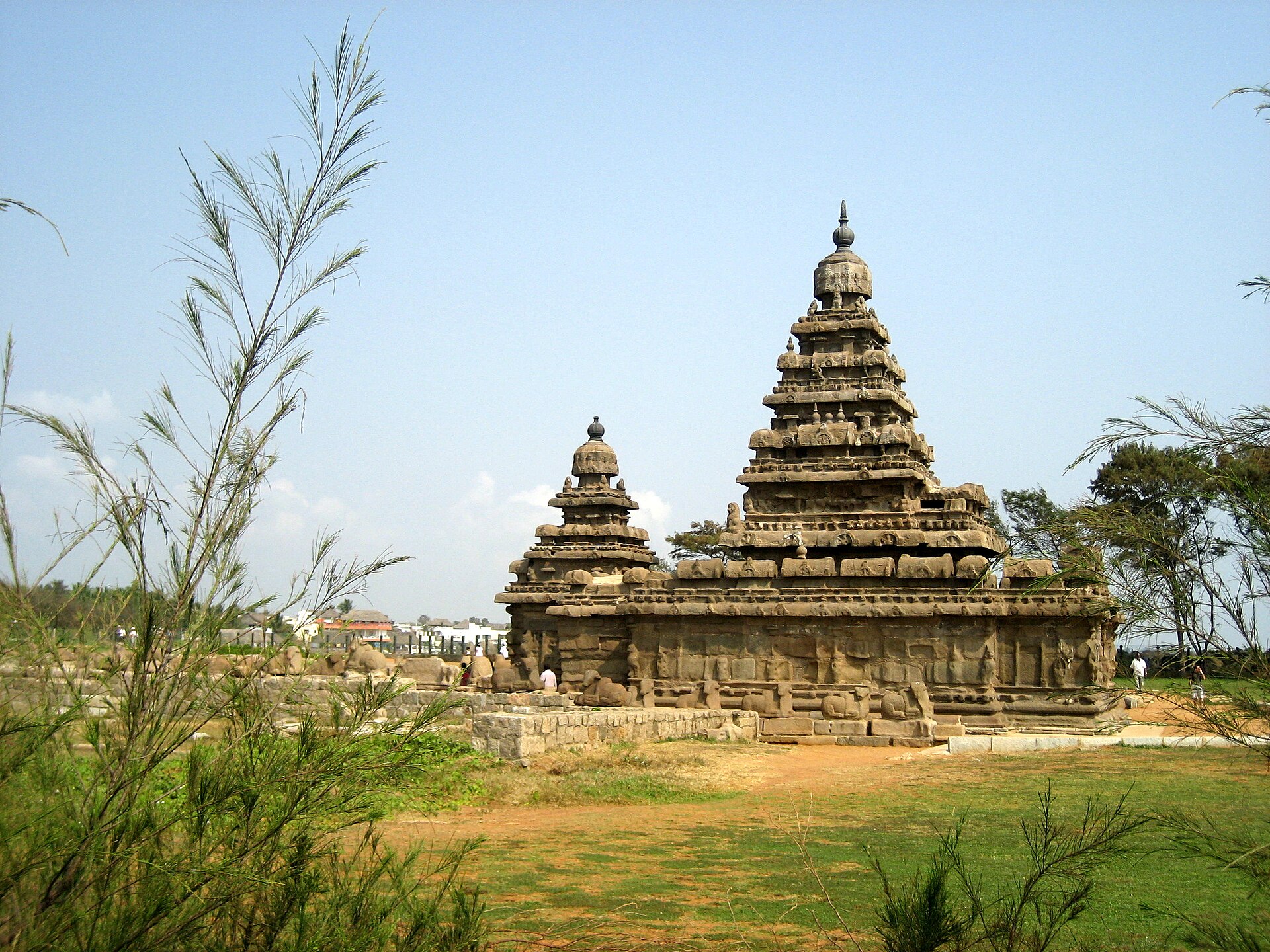 The 8th-century Shore Temple at Mahabalipuram on the Bay of Bengal coast