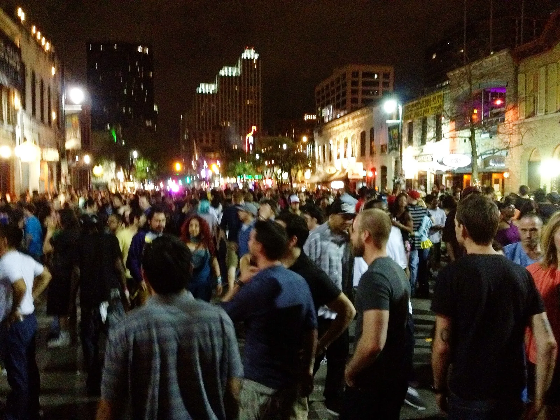 Sixth Street nightlife during SXSW Festival in Austin, Texas