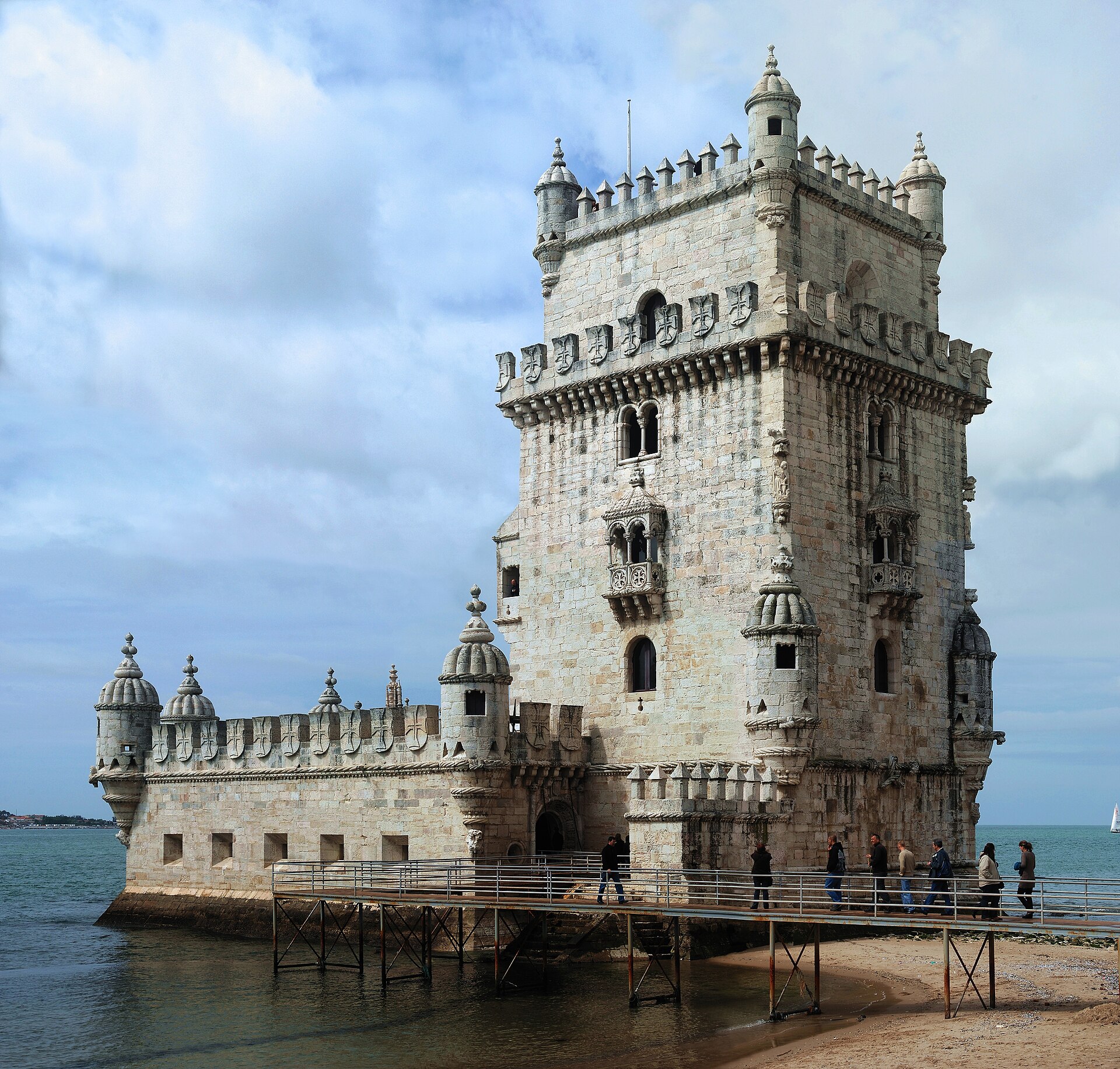 Belém Tower on the banks of the Tagus River in Lisbon