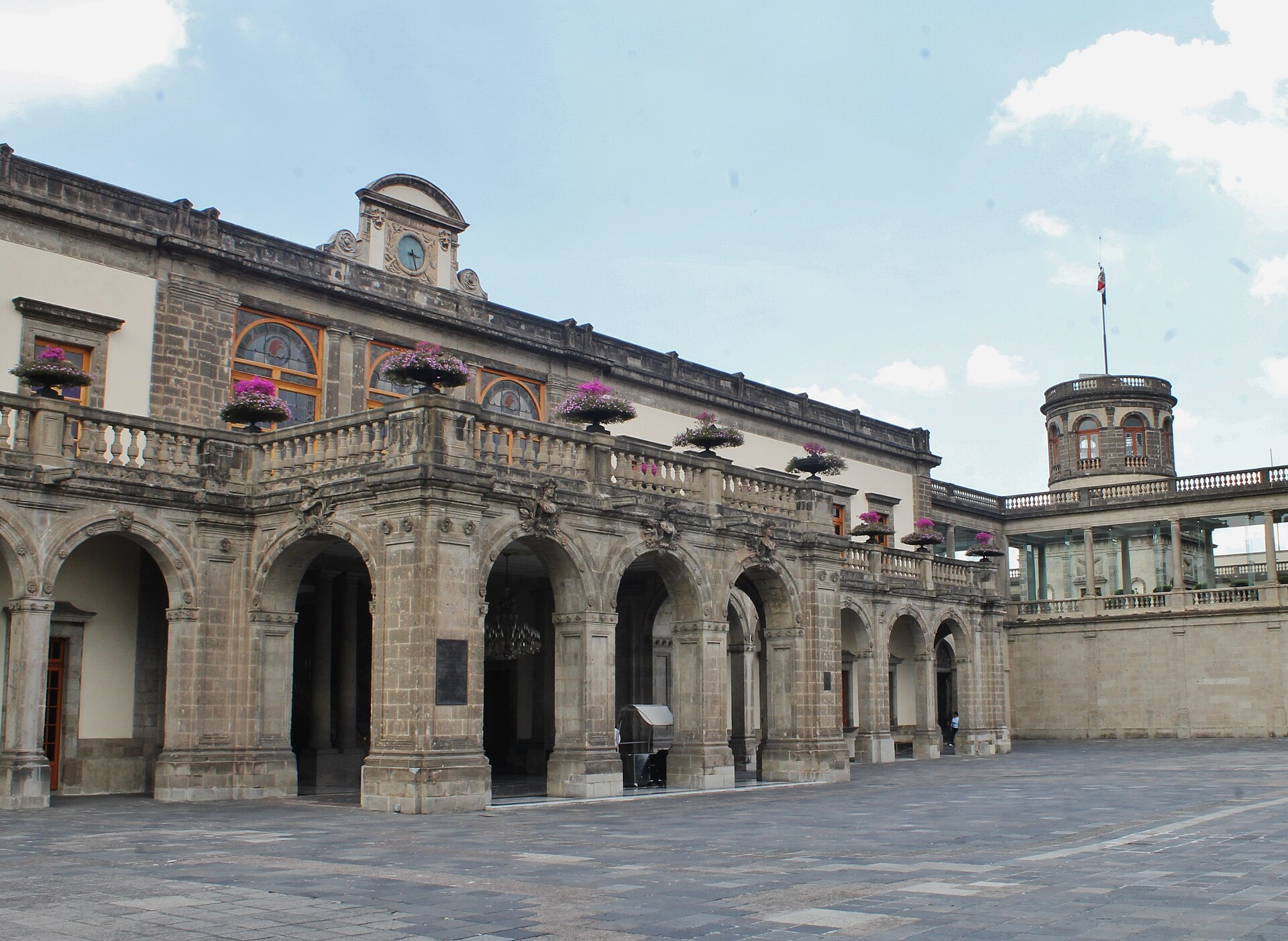 Chapultepec Castle perched on a hilltop in Mexico City, home of the National Museum of History