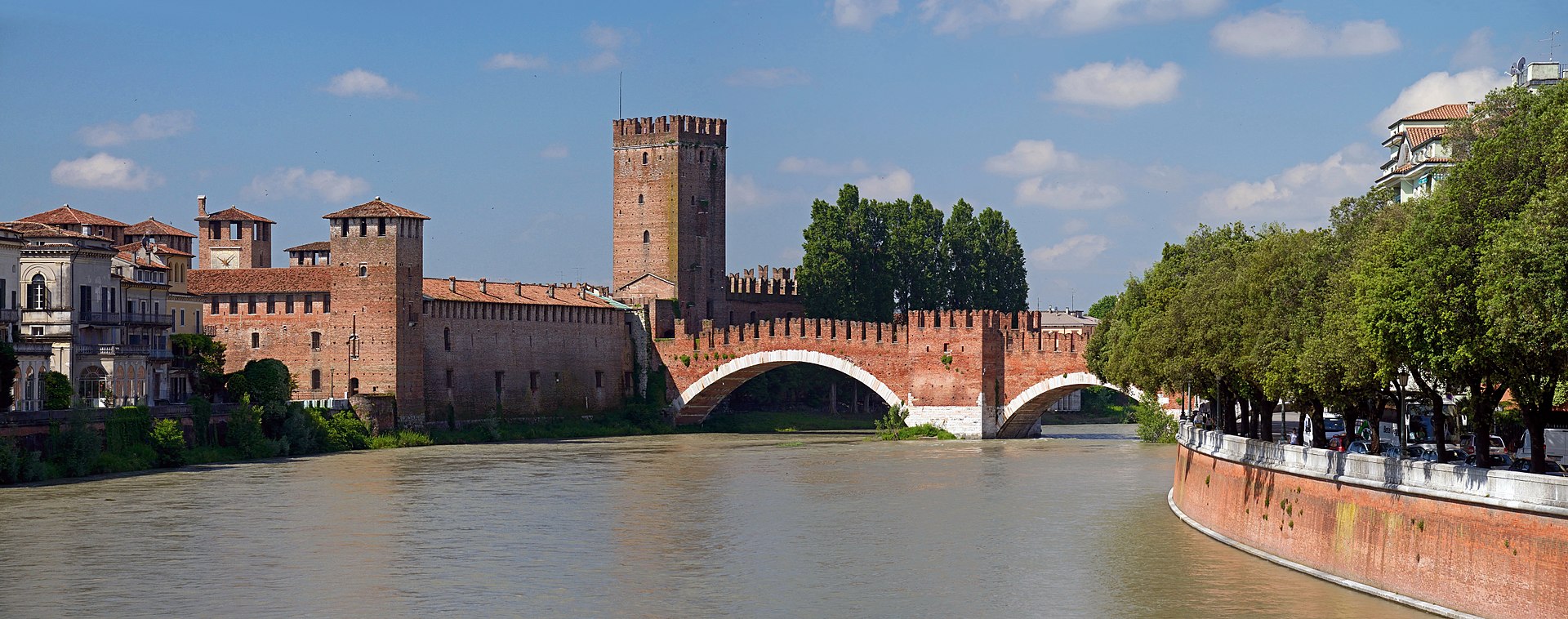Verona cityscape with river Adige