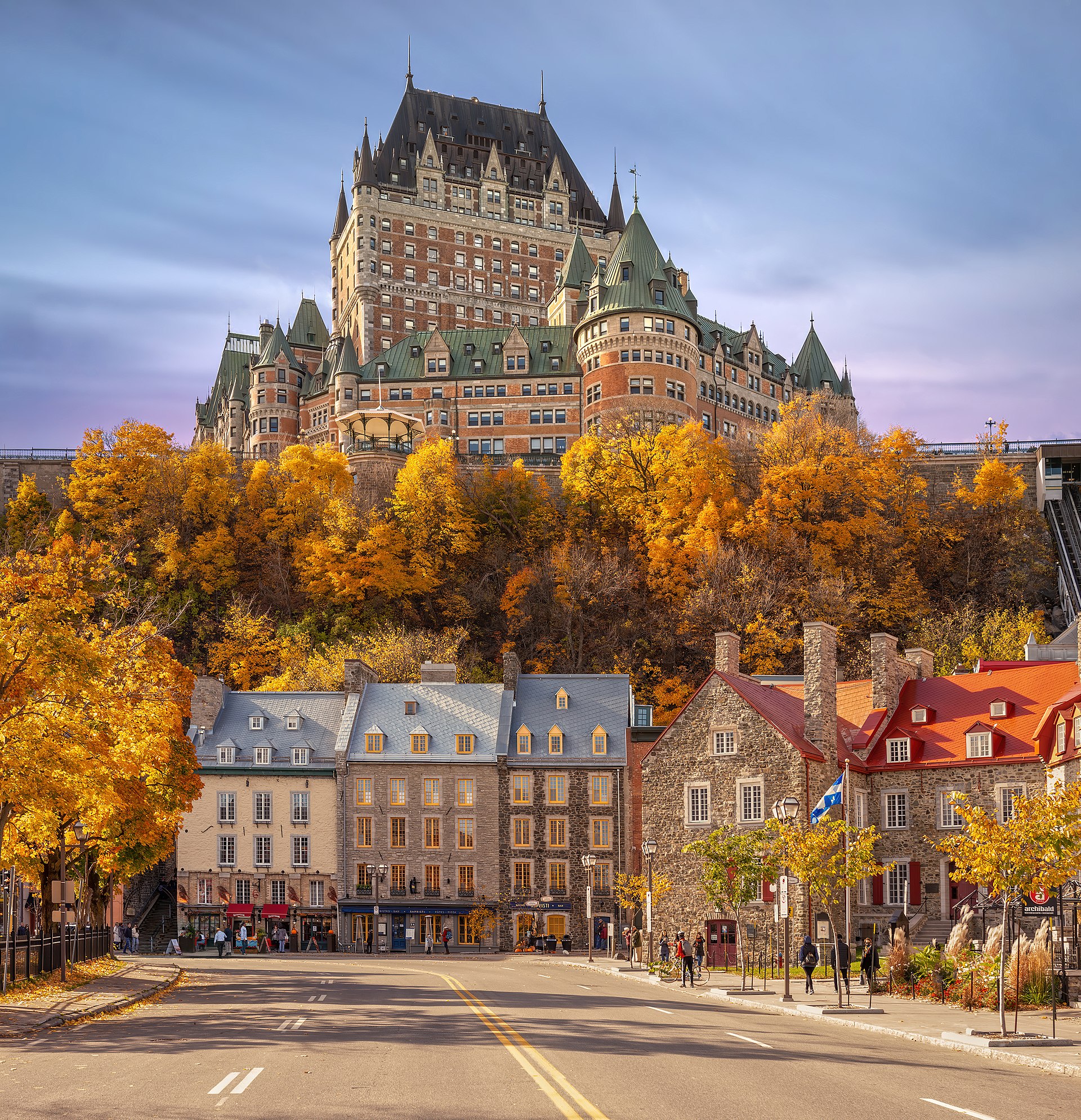 Chateau Frontenac towering above the old city of Quebec