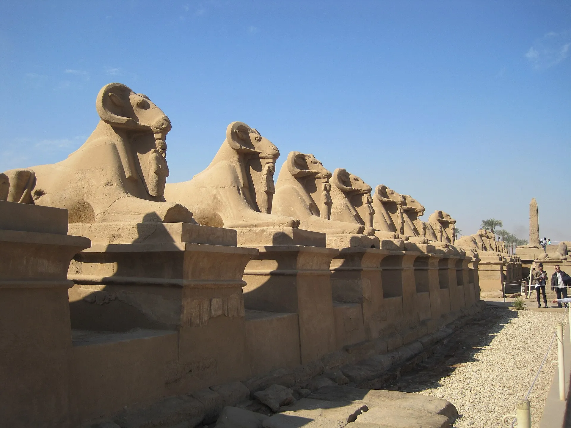 Avenue of ram-headed sphinxes at Karnak Temple, Luxor