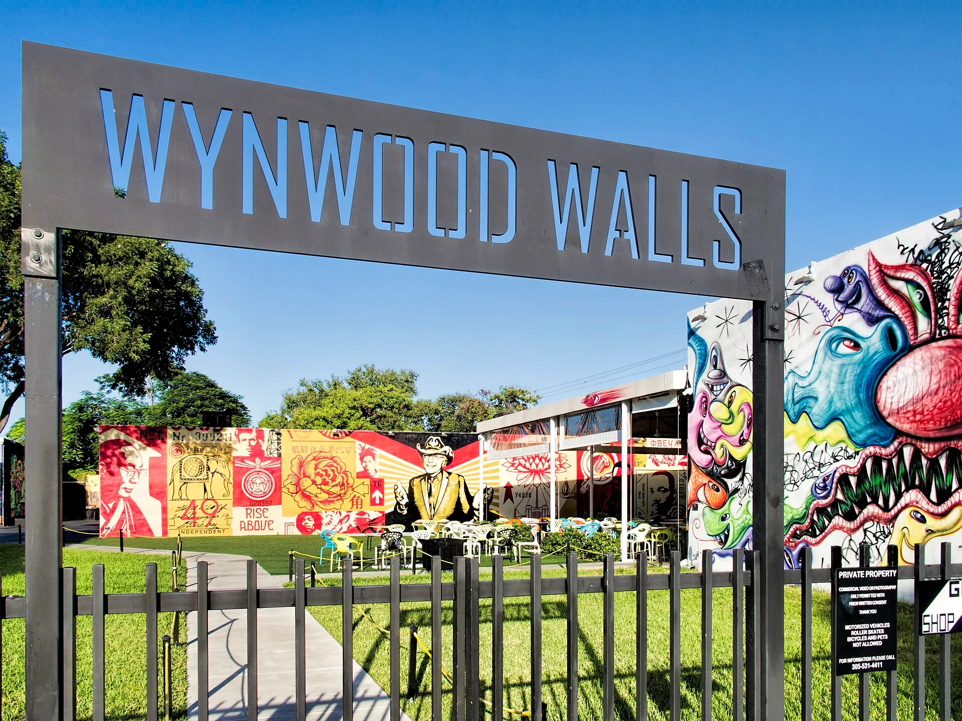Colorful murals at Wynwood Walls in the Wynwood Arts District of Miami