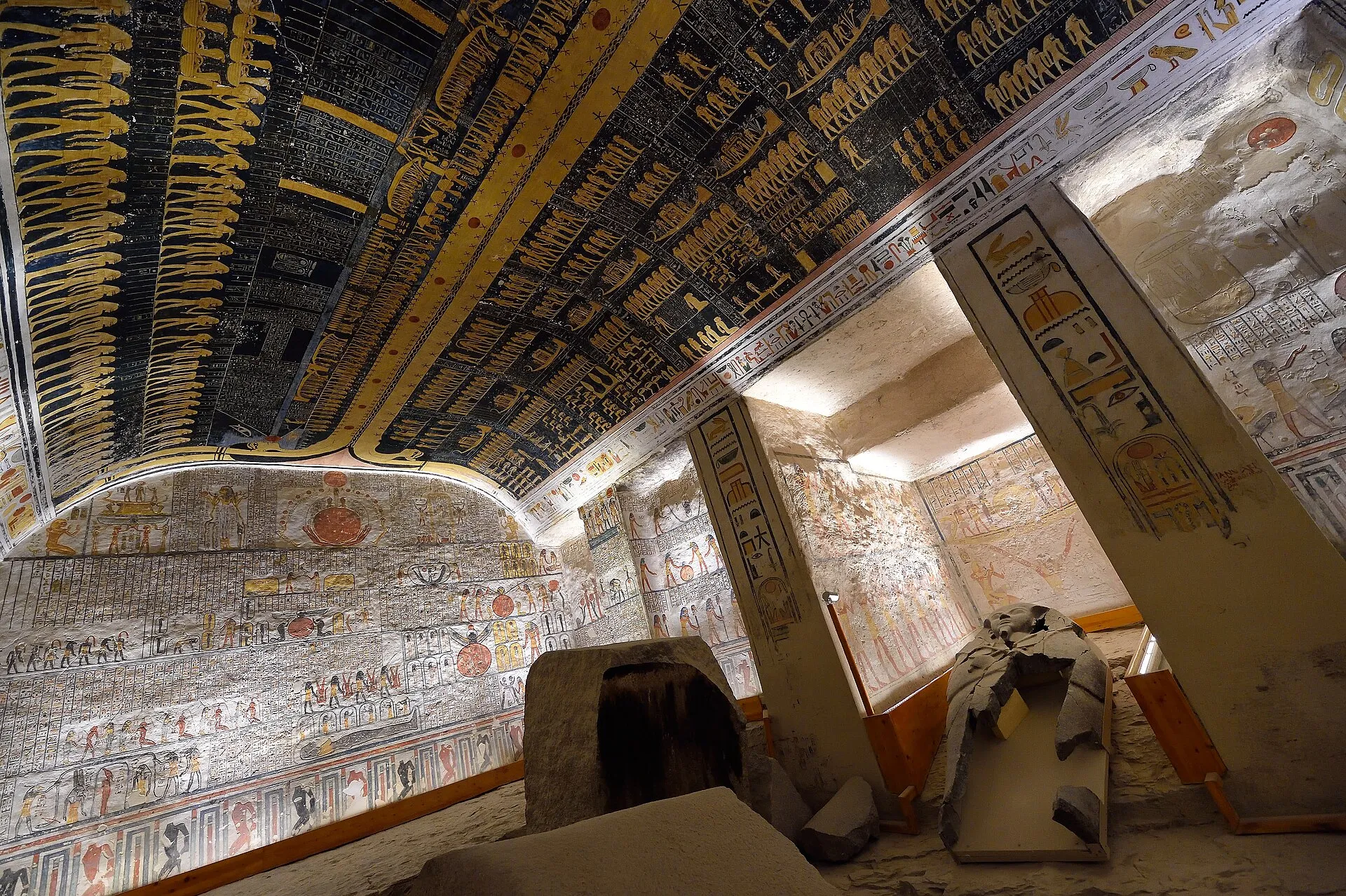 Decorated burial chamber in tomb KV9, Valley of the Kings