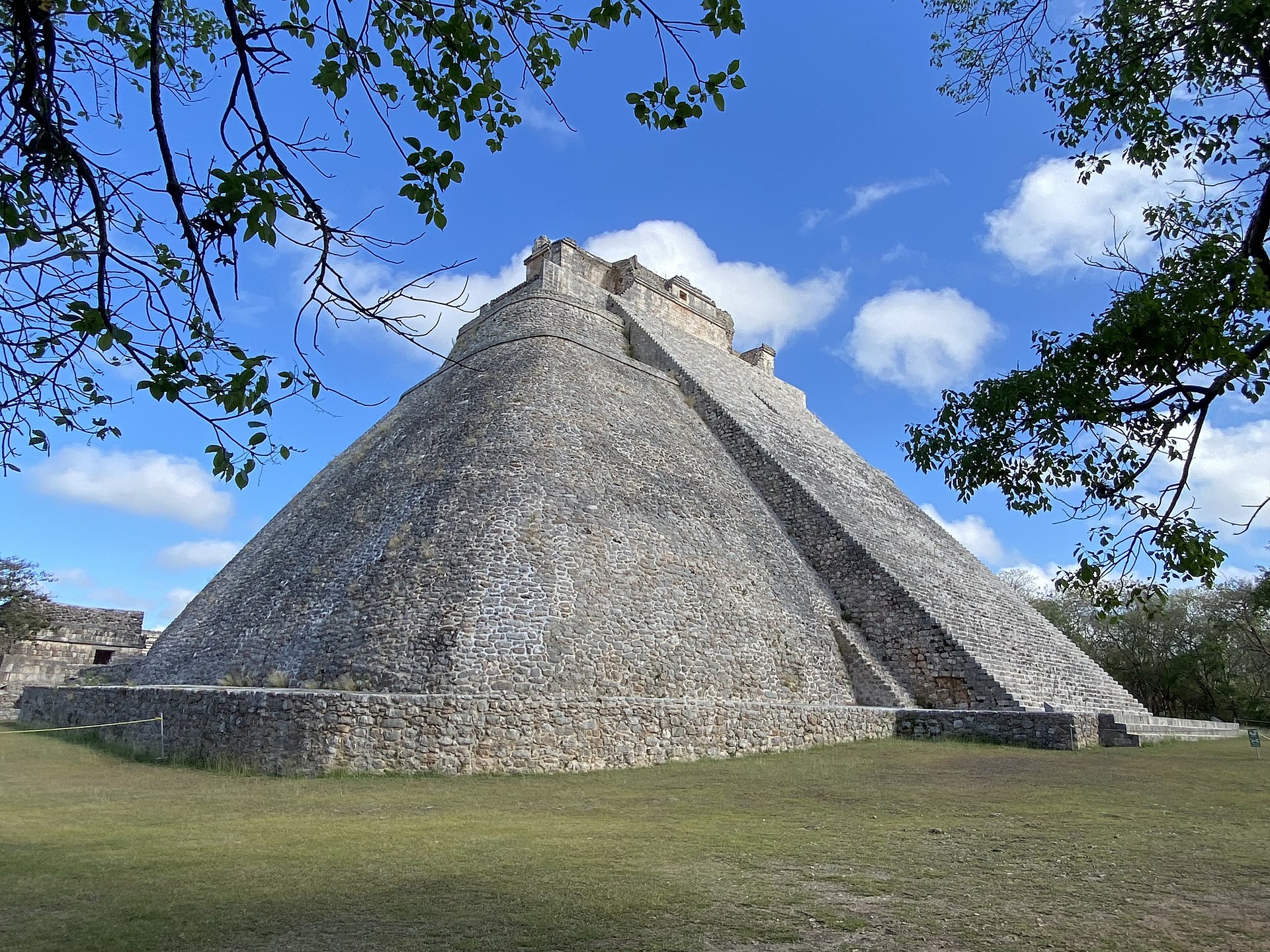 The Pyramid of the Magician rising above the Uxmal archaeological site in Yucatán, Mexico