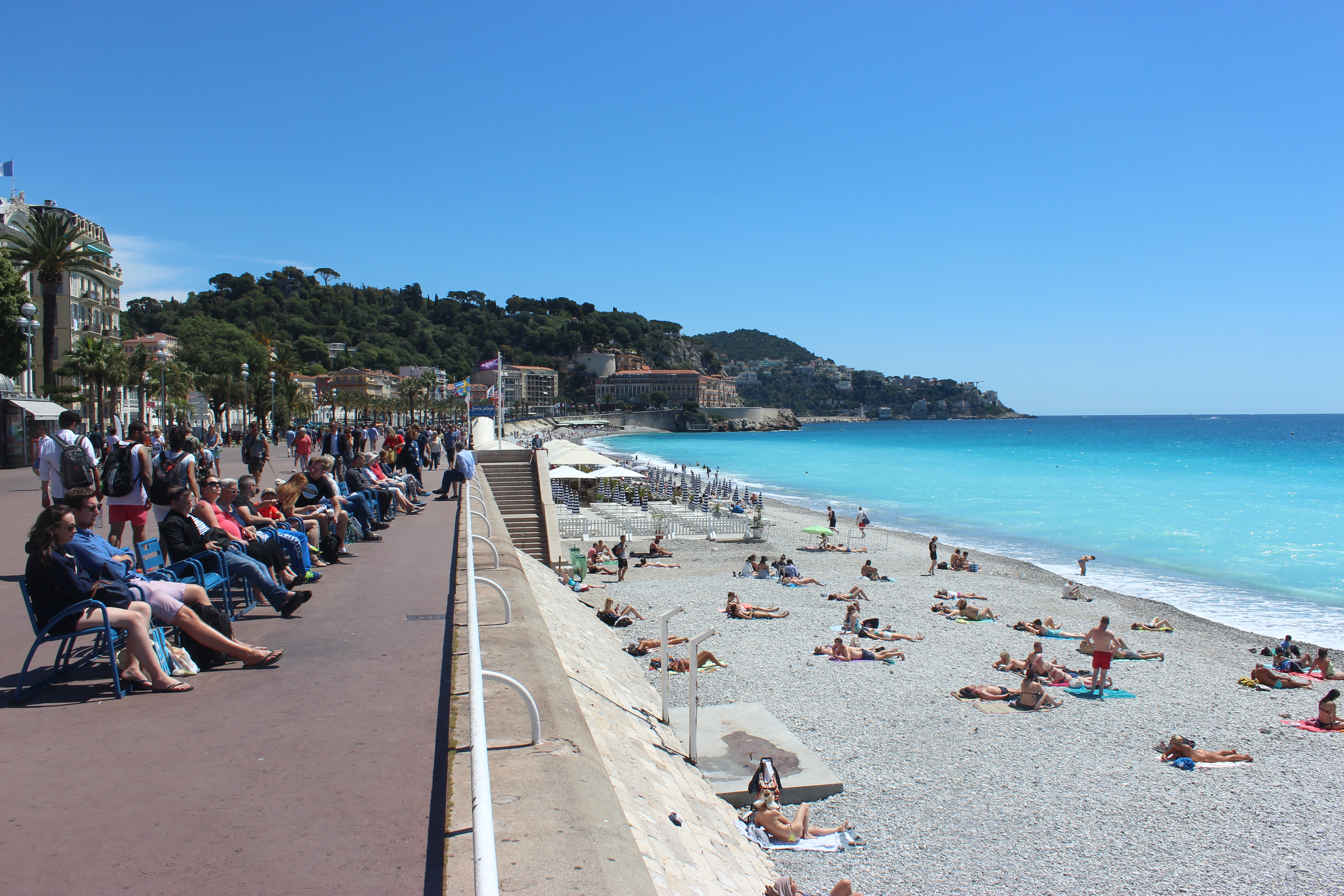 Promenade des Anglais at evening in Nice