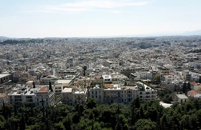 Athens skyline with the Acropolis and Parthenon rising above the city