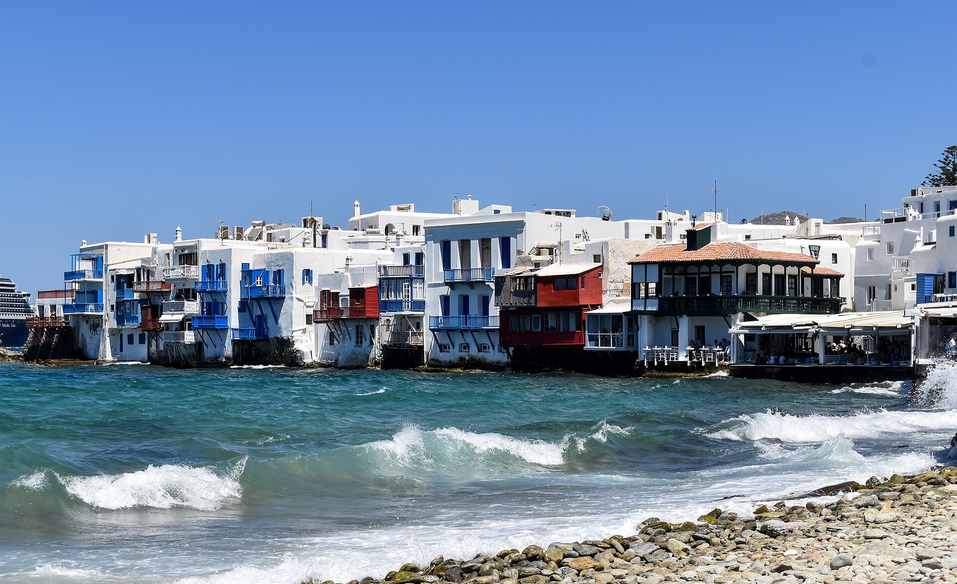 Little Venice waterfront in Mykonos