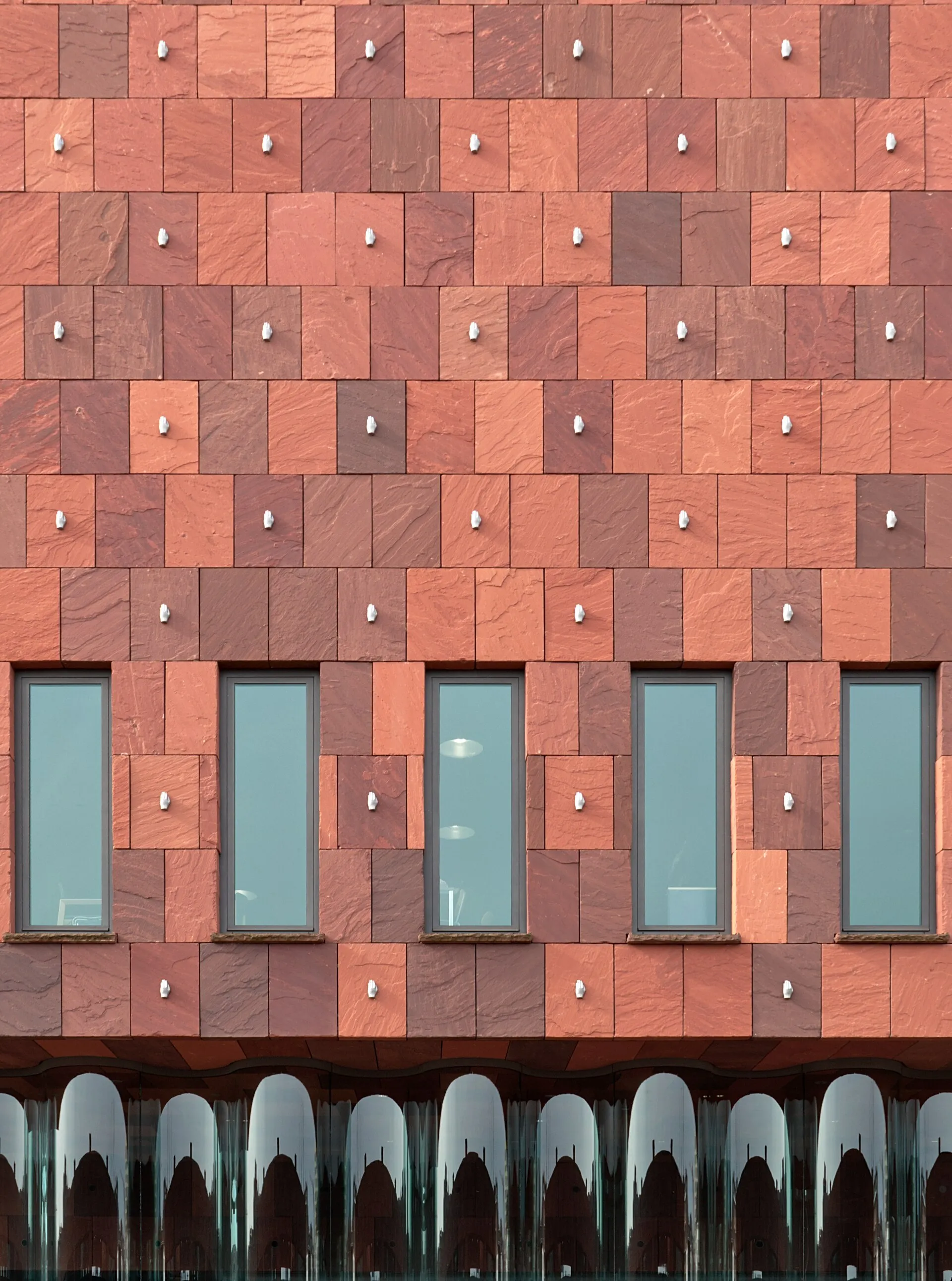 Facade of the Museum aan de Stroom (MAS) in Antwerp